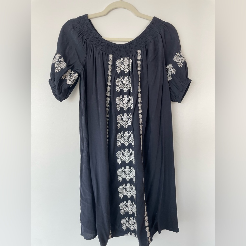 LOFT navy off shoulder dress size XS